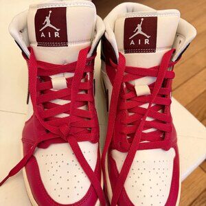 Air Jordan 1 Mid Women's Shoes, Hibiscus/White Color, Size 8.5